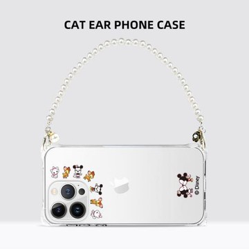 【Disney正版】適用蘋果16手機殼新款透明防摔iPhone16Pro簡約可愛斜挎掛繩16plus韓系ins硅膠軟殼15promax潮