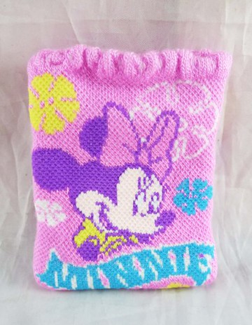 【震撼精品百貨】Micky Mouse 米奇/米妮  編織收納袋-粉色#26898 震撼日式精品百貨