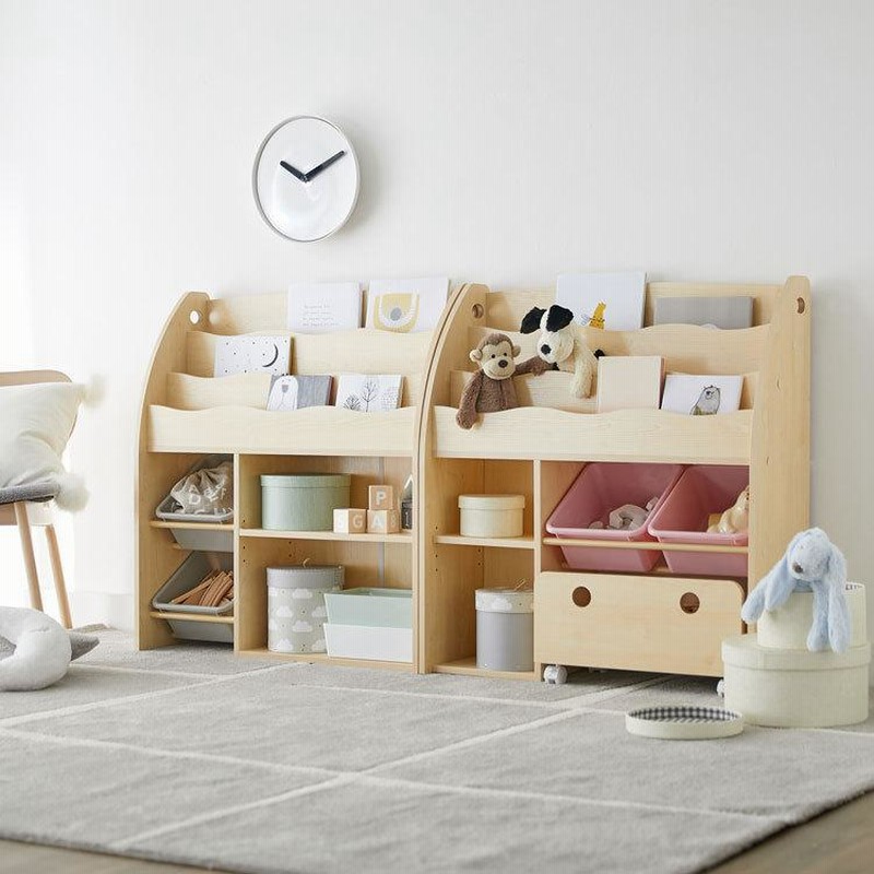 絵本棚 おもちゃ 収納 本棚 絵本ラック おしゃれ かわいい 木製 大容量