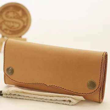 植鞣革折疊長夾