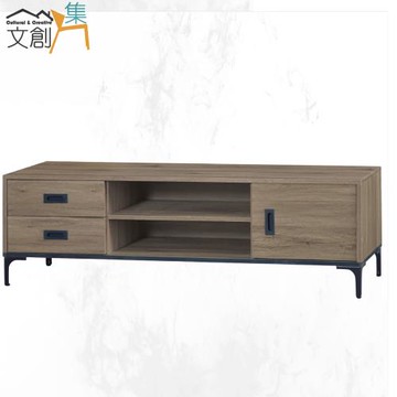 文創集 多力6尺二抽單門電視櫃(三色可選)