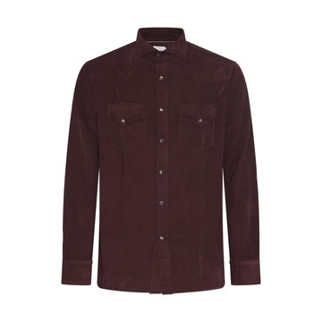 Brunello Cucinelli - Burgundy Cotton Shirt