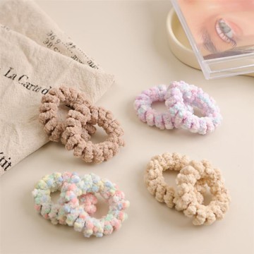 彩色毛絨電話線髮束2入（彩混）