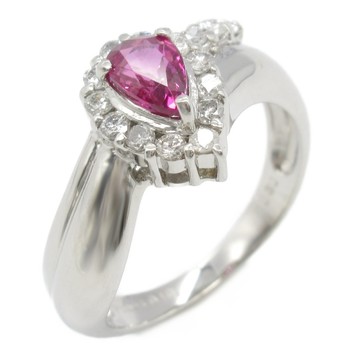 JEWELRY 無品牌珠寶 紅寶石 鑽石 PT900鉑金戒指 【二手名牌BRAND OFF】