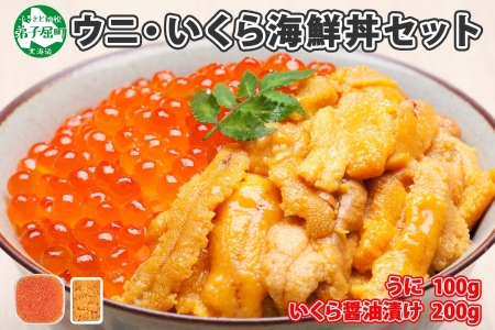 1768.  うに 100g いくら醤油漬け 200g ウニ チリ産 冷凍 いくら 二色丼 雲丹 イクラ 海鮮 海鮮丼 うに丼 いくら丼 いくら醤油漬け 送料無料 北海道 弟子屈町