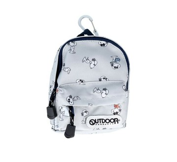 史努比 snoopy x Outdoor 聯名款 迷你後背包造型 多用途收納包(灰色)-日本直送，預購9/5出貨