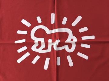Radiant Baby Bandana，23 x 22 英吋 珍藏 Keith Haring 純棉 普普藝術 街頭風