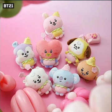 🍀臺灣出貨🍀BT21防彈少年團春日童話系列毛絨公仔鑰匙扣掛件可愛玩偶包掛件