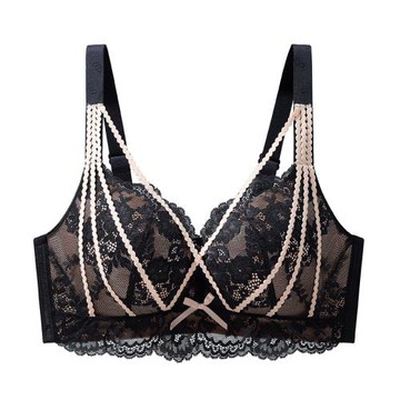 300斤外貿特大碼女裝速賣通亞馬遜顯胸小歐美風文胸蕾絲全罩杯潮