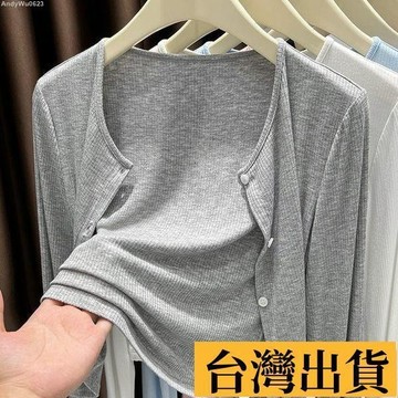 🌈台倉出庫🌈 女外套 外搭開衫披肩女 顯瘦 上衣 長袖 女裝 遮陽罩素色衫外穿薄款辣妹外穿小外套開春早秋淑女外套