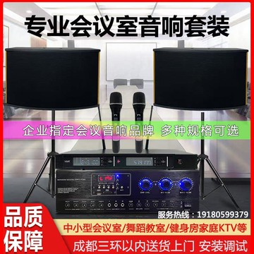 【台灣公司 可開發票】專業會議室音響套裝中小型影片舞蹈健身KTV功放無線 線話筒卡包音箱