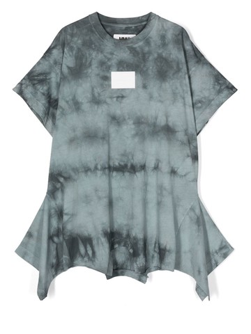 MM6 Maison Margiela Kids - T-shirt hem tie-dye dress - kids - Cotton - 4 yrs - Grey