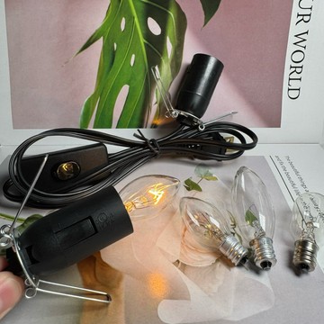 鹽燈專用 E12 臺灣製造🇹🇼黑色開關線✔️可開關燈✔️鹽燈專用電線 夜燈 開關線 鹽燈專用 鹽燈 鴿血紅鹽燈 玫瑰鹽燈