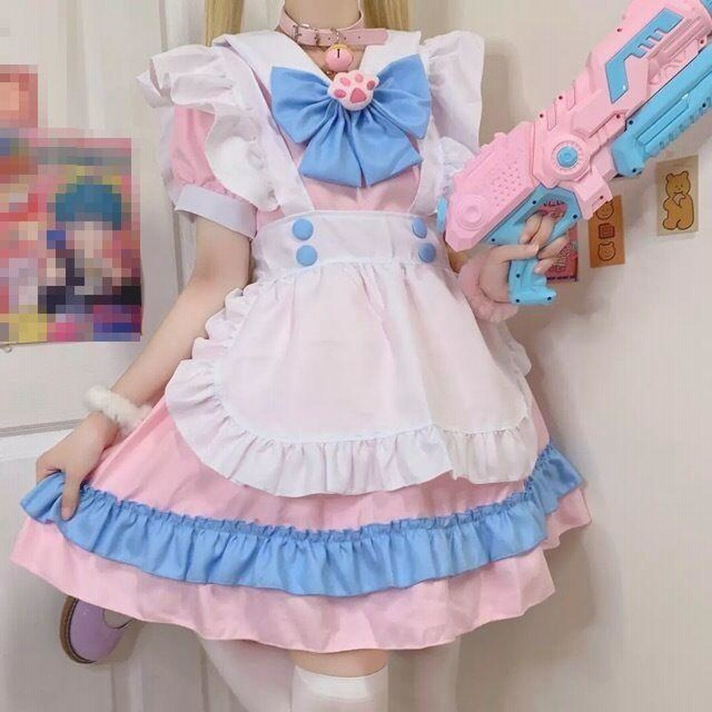 ゆめかわ アイドル衣装風ワンピース ロリータ コスプレ メイド服