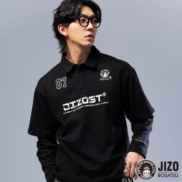 地藏小王 BLUE WAY – 地造街頭斑駁紋路假兩件長袖POLO衫