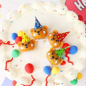 4入小熊/泰迪熊造型蠟燭 慶生派對 生日布置 蛋糕裝飾 生日蠟燭 蠟燭 造型蠟燭 小熊蠟燭