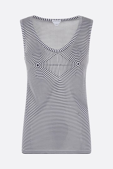BOTTEGA VENETA optical-effect fluid viscose knit tank top Woman