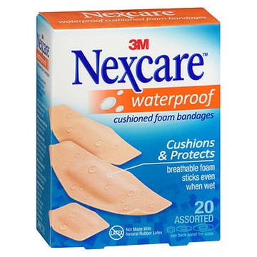 Nexcare Waterproof Cushioned Foam Bandages Assorted Size 20 Each by Nexcare