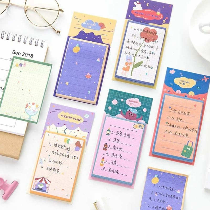 Minnilove 日常記入付箋 仕事プランの付箋 スケジュールのメモ帳 可愛い付箋 ふせん メッセージカード 強粘着ノート 超徳用 可愛い6種セッ 通販 Lineポイント最大get Lineショッピング