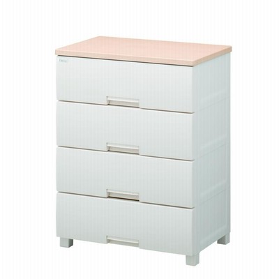 天馬 フィッツプラス 幅65cm 4段(天板：メープル/ 本体：ホワイト) テンマ Fits 幅65×奥行41×高さ85cm チェスト・タンス 完成品 F6504(FITSプラス) 返品種別A