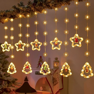 LED星星彩色冰條燈 3M*0.6M  USB 黃色  1條