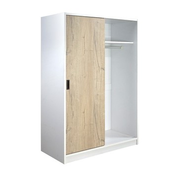 歐登輕和風4尺推門衣櫃 優雅白+白橡木色