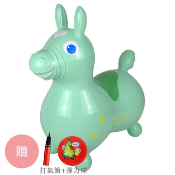 RODY - 正版公司貨-義大利Rody跳跳馬-粉綠-贈打氣筒&Rody卡通彈力球