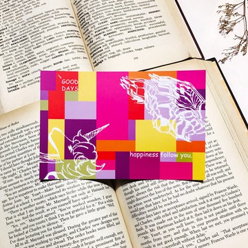 Unicorn KUZA 獨角獸酷札 -Happiness /好運隨行-祝福卡/明信片