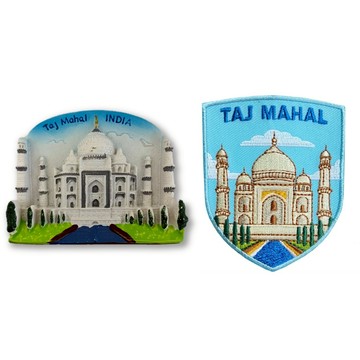 造型布貼＋磁鐵【2件組】泰姬瑪哈陵立體冰箱貼＋印度 泰姬瑪哈陵背膠 磁鐵冰箱貼 可愛磁鐵 立體磁鐵 造型立體磁鐵 磁鐵 _廠商直送