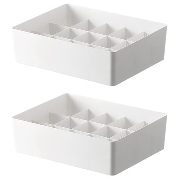 懶角落 15格內衣收納盒 PP材質  30 x 23 x 11.6cm  白色  2個