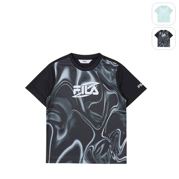 【FILA】KIDS 孩童款 短袖圓領T恤-黑色 1TEZ-8307-BK