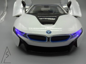 1:14 bmw 原廠授權 i8 騎士白 遙控開門 非賓士 法拉利 藍寶堅尼 gtr
