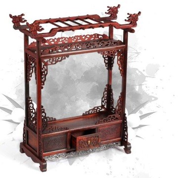 免運 公司貨 酸枝木雙龍筆架筆掛 紅木毛筆掛筆架筆擱木筆架創意書法文房四寶 快速發貨