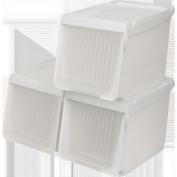 All You Living 滑動式加高型透明窗收納箱  白色  3個  30 x 41 x 31 cm