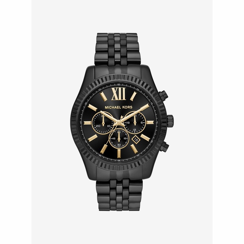 MICHAEL KORS MENS メンズ LEXINGTON ブラック ウォッチ ブラック 