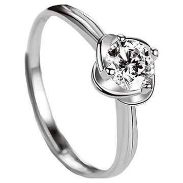 Sayaka 紗彌佳 花說 鑲鑽造型開口戒  花朵 銀色  單一尺寸