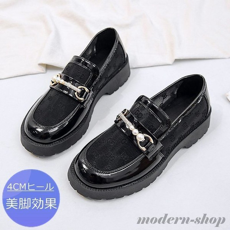 厚底 ローファー レディース 黒 チャンキーヒール かわいい おしゃれ メッシュ 美脚 ストーム 太ヒール エナメル 通気性 軽量 歩くやすい 美足 安定感 通販 Lineポイント最大0 5 Get Lineショッピング