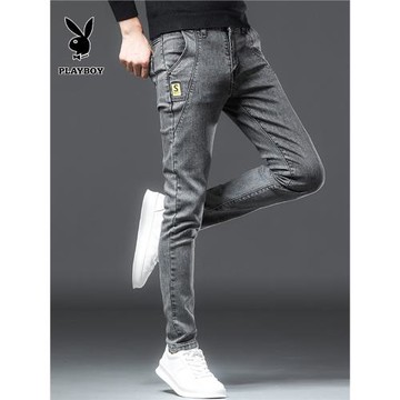 花花公子牛仔褲男士韓版百搭休閑長褲子2025秋冬新款彈力修身小腳