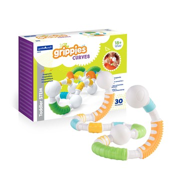 美國 guidecraft - 觸覺磁力彎彎積木-30件