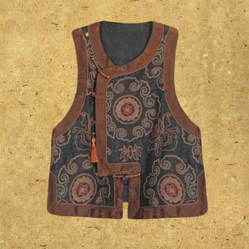 守志 新中式復古 香云紗刺繡馬甲