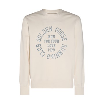 Golden Goose - White Cotton Logo Print Sweatshirt