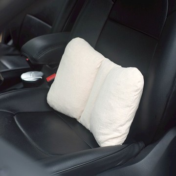 棉麻多功能靠墊 汽車腰枕椅子腰靠沙發可換洗外套乳膠顆粒芯靠枕