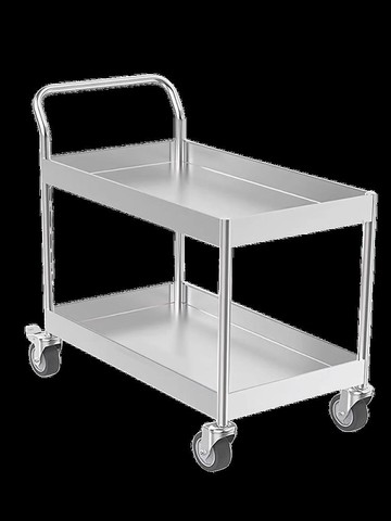 {可打統編 保固一年}加厚304不銹鋼周轉手推車實驗室醫院雙層靜音醫藥儀器設備手推車