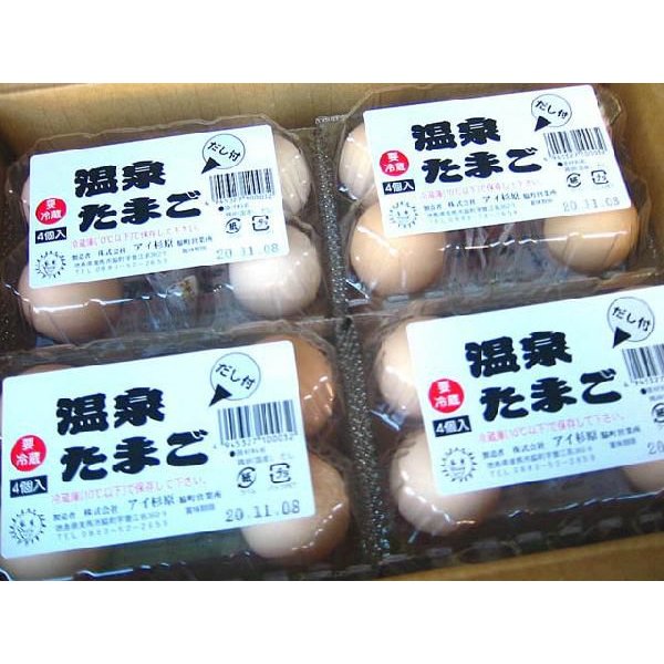 鶏卵 温泉たまご 1箱 MSサイズ 4玉入 12パック だし付