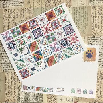 梅刺的花磚-明信片