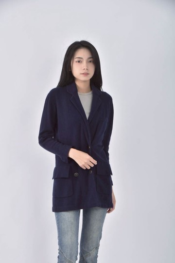 (L) philliplim純喀什米爾藍色外套