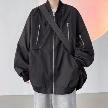 美式機能飛行夾克外套男春秋港風大碼棒球服潮牌痞帥高級感秋裝男