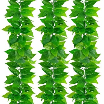 🚀臺灣出🚀仿真藤條綠蘿葉裝飾綠藤假樹葉藤蔓塑料花藤水管道遮擋空調綠葉花 EH9X