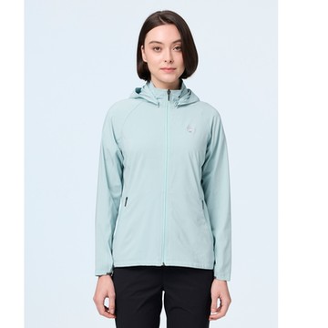 【WILDLAND荒野】女彈性冰絲涼感抗UV機能外套薄荷綠