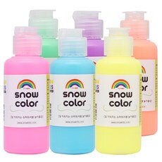 韓國SNOWKIDS無毒兒童幻彩手指膏 (70ml)  每盒共 6色 (可搭配點點瓶或造型海綿做使用喔!)｜全店$199免運